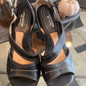 Naturalizer Black Leather Sandals BEATRIZ 6.5